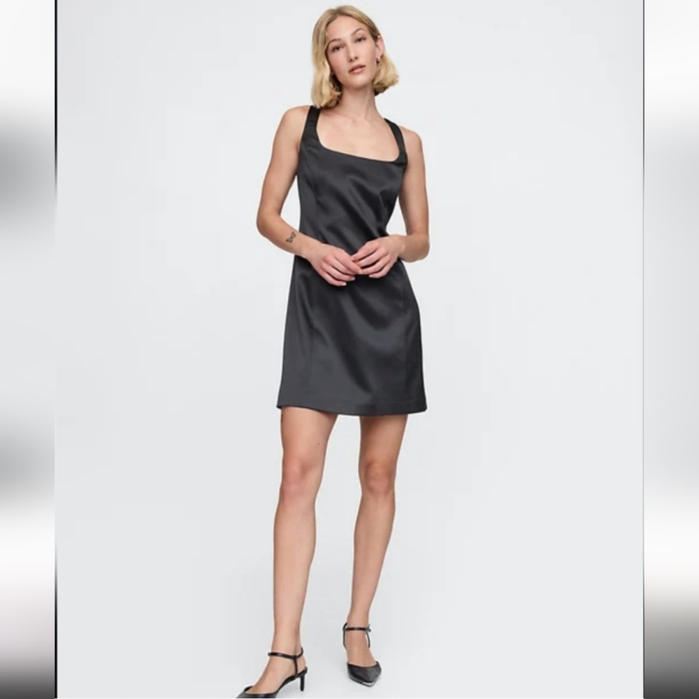 NWT Gap Satin Square Neck Mini Dress